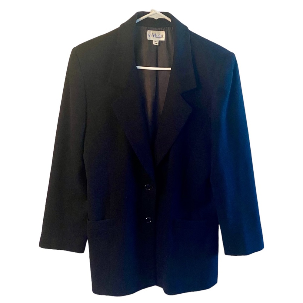 Vintage Navy Long Wool Blazer Sz 4